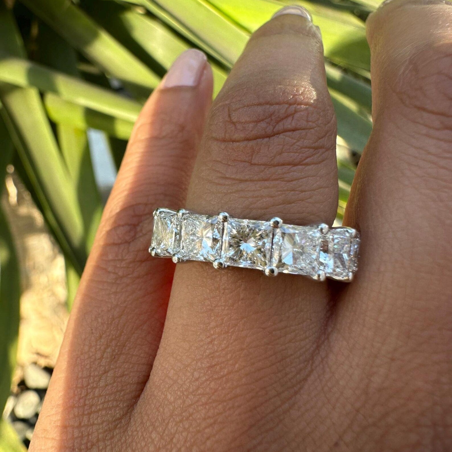 14 Carat Princess Cut Diamond Eternity Band
