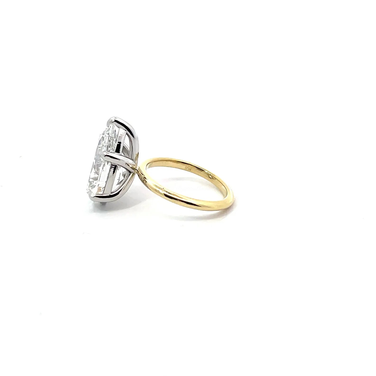 Two-Tone Six-Prong Pear Cut Diamond Engagement Ring