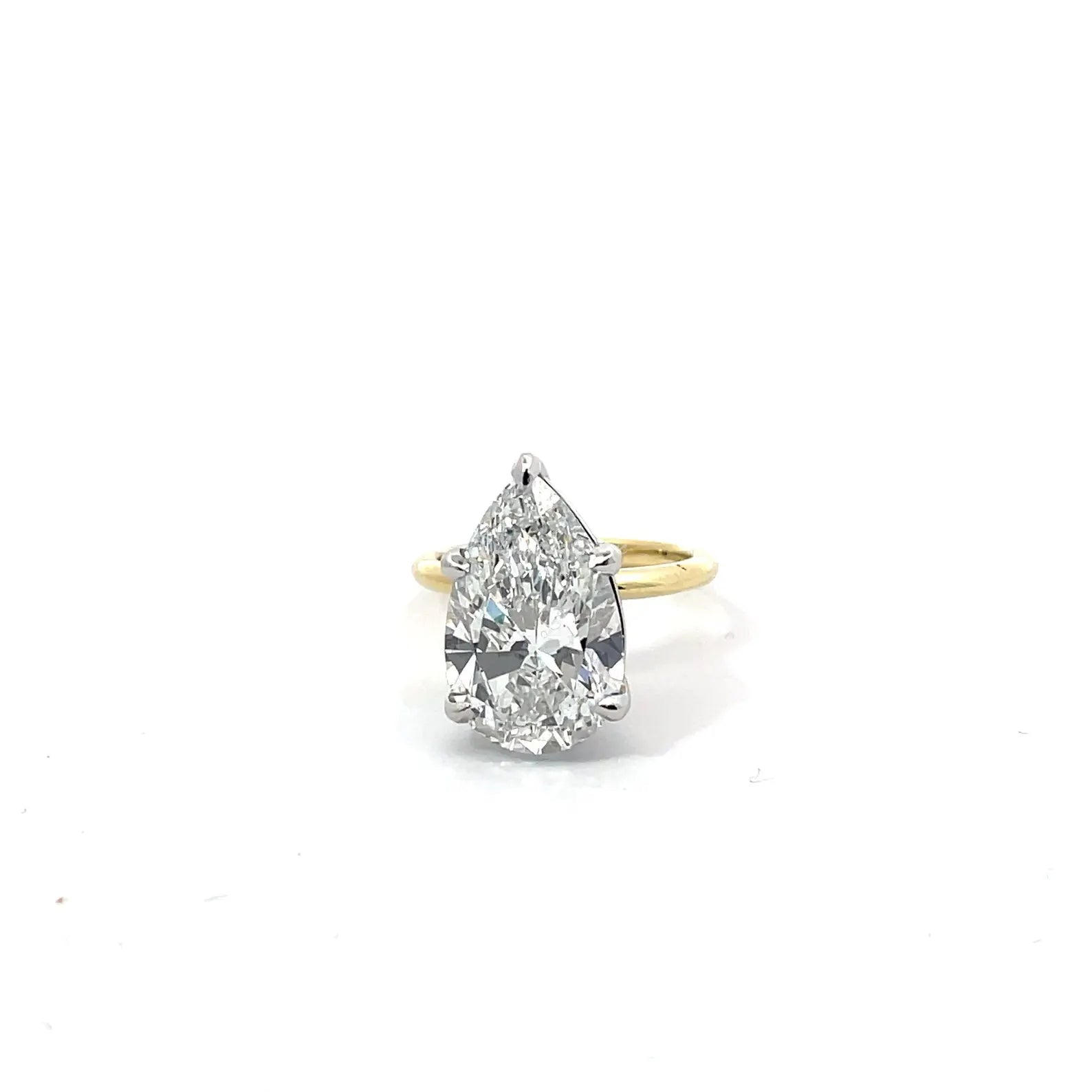 Two-Tone Six-Prong Pear Cut Diamond Engagement Ring
