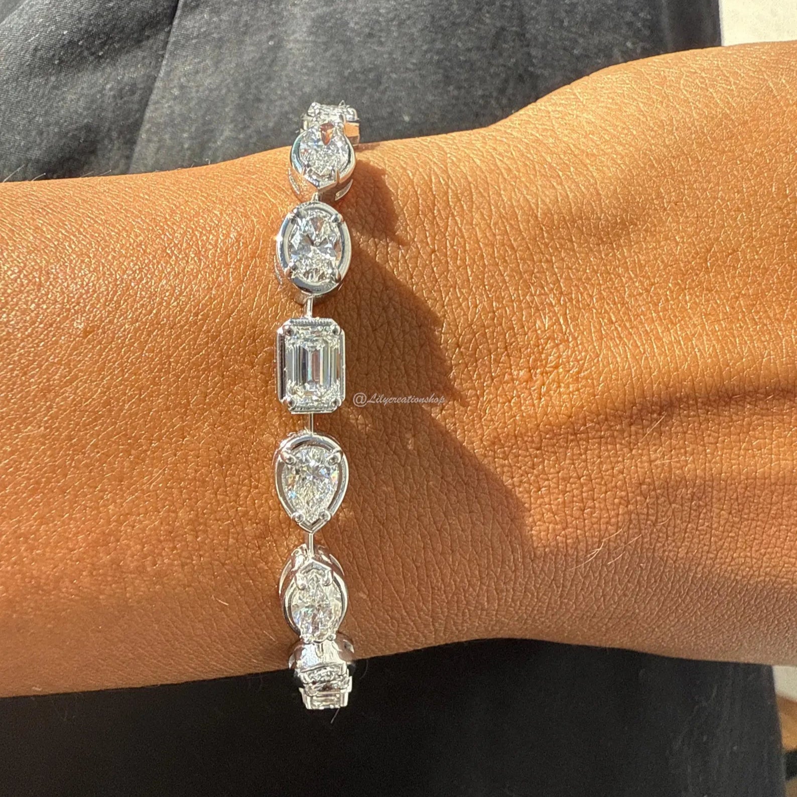 8 Carat Mixed Shape Lab Grown Diamond Tennis Bracelet