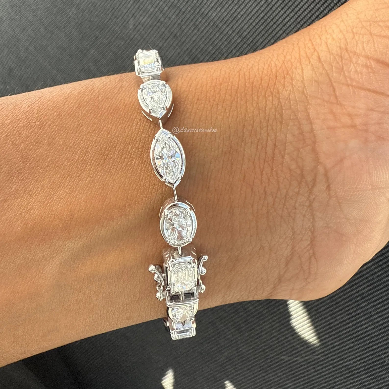 8 Carat Mixed Shape Lab Grown Diamond Tennis Bracelet