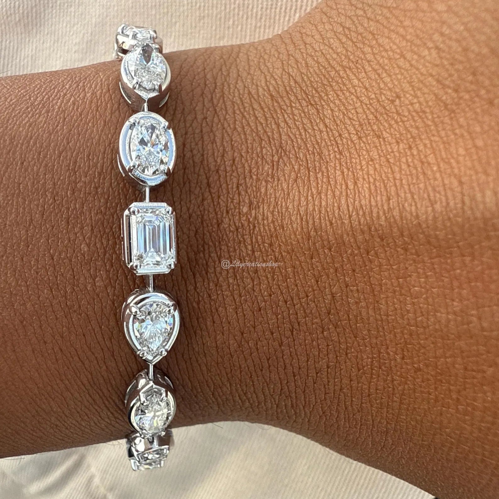 8 Carat Mixed Shape Lab Grown Diamond Tennis Bracelet