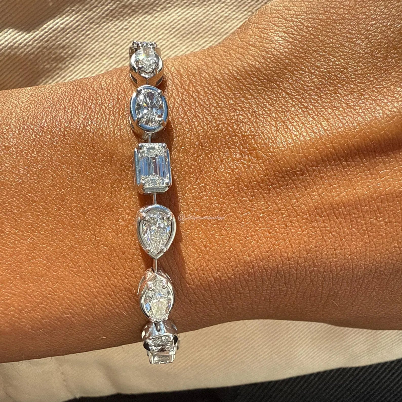 8 Carat Mixed Shape Lab Grown Diamond Tennis Bracelet