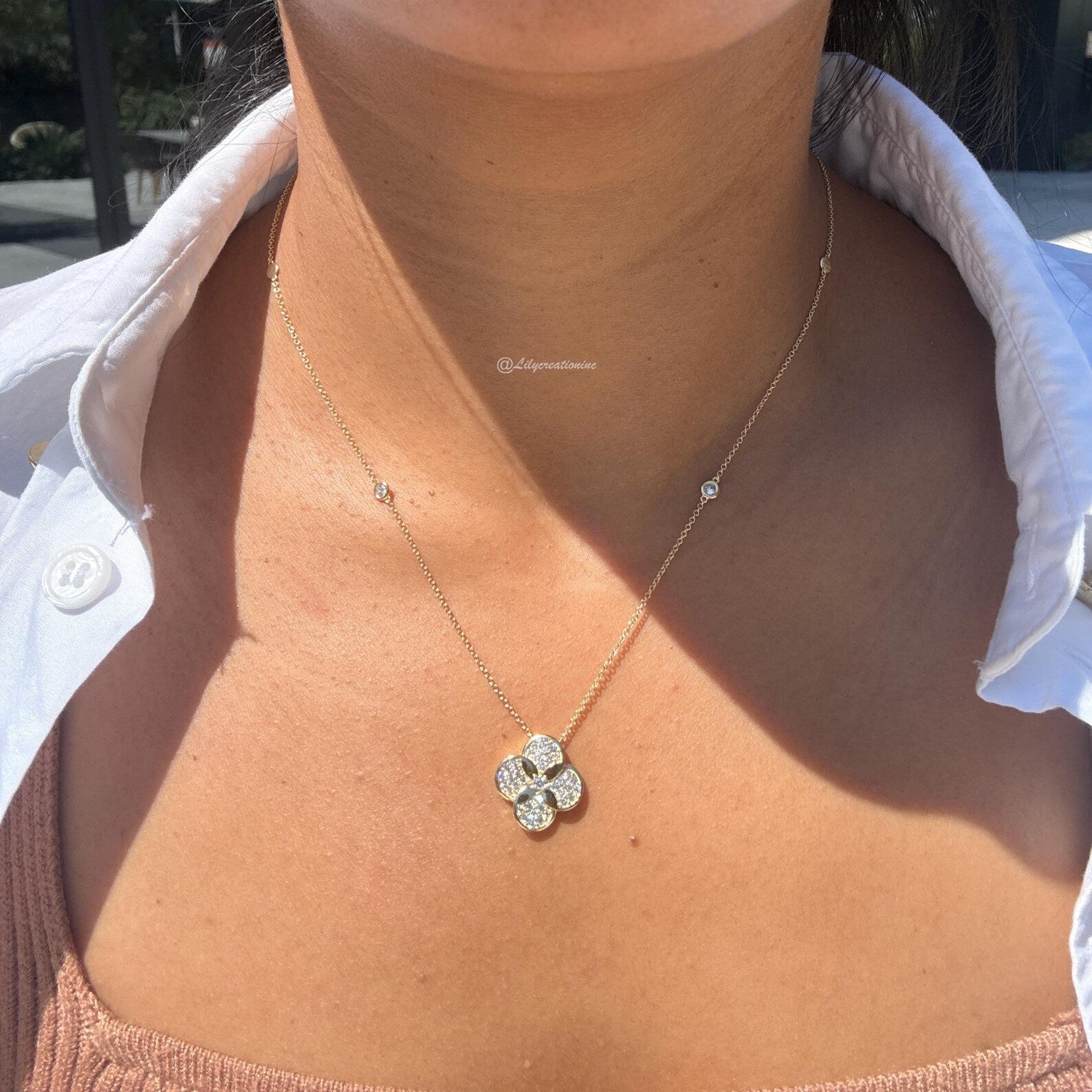 .55 Carat 4 Clover Natural Diamond Pendant