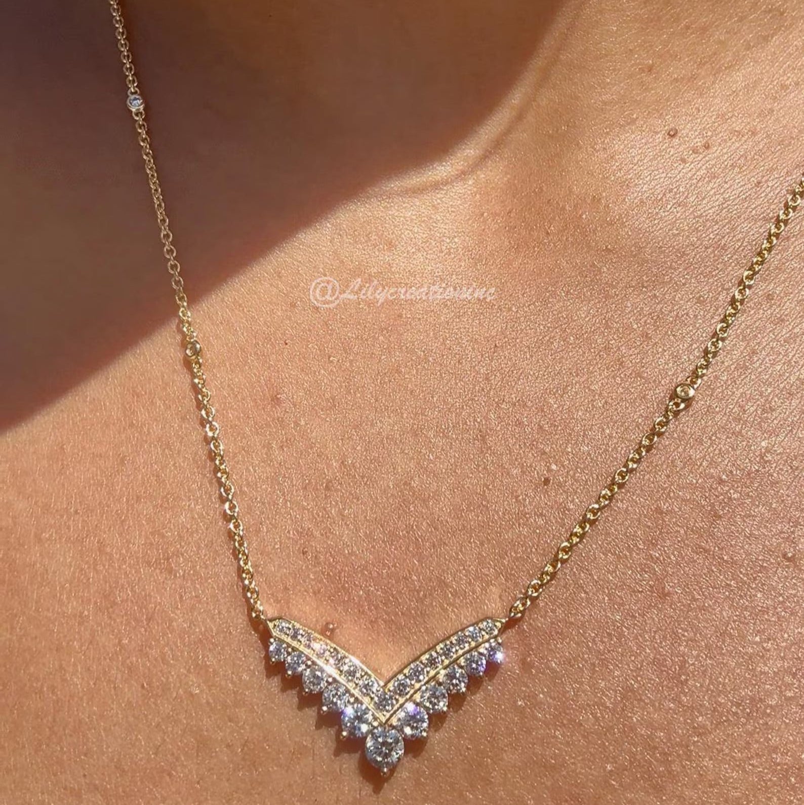 1.15 Carat Natural Diamond Pendant By The Yard Chain