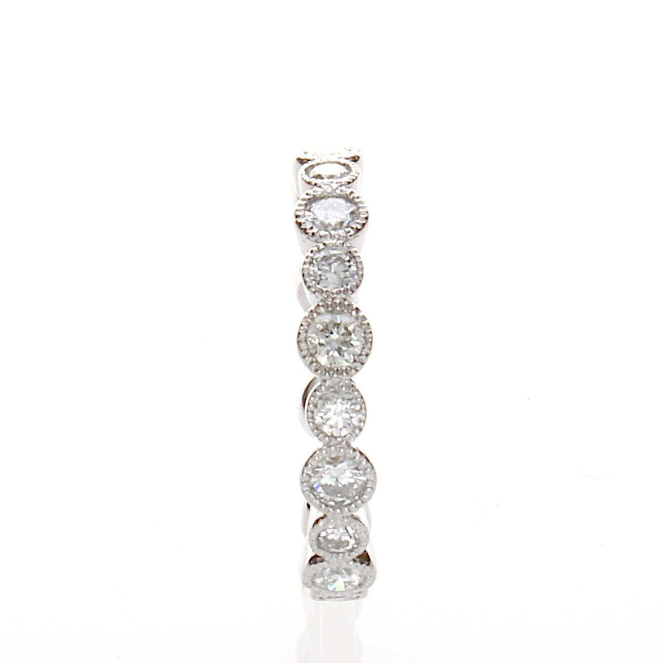 1 Carat Vintage Milgrain Wedding Diamond Eternity Band