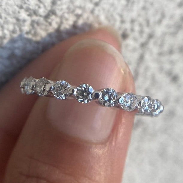 1.25 Carat 3/4 Way Single Prong Diamond Eternity Band