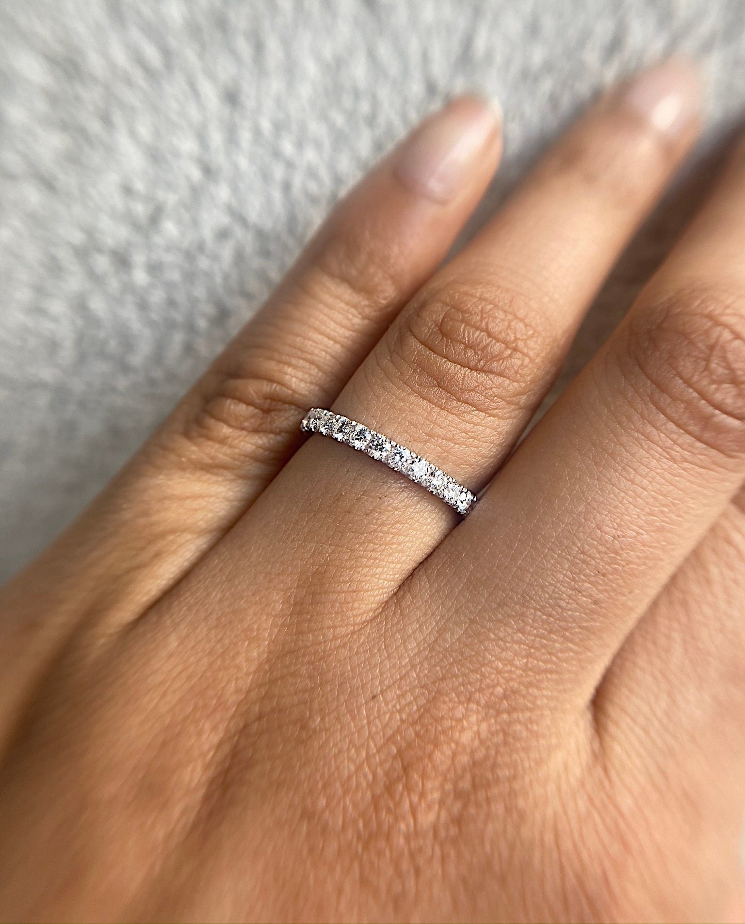 1 Carat 14K White Gold Diamond Eternity Ring