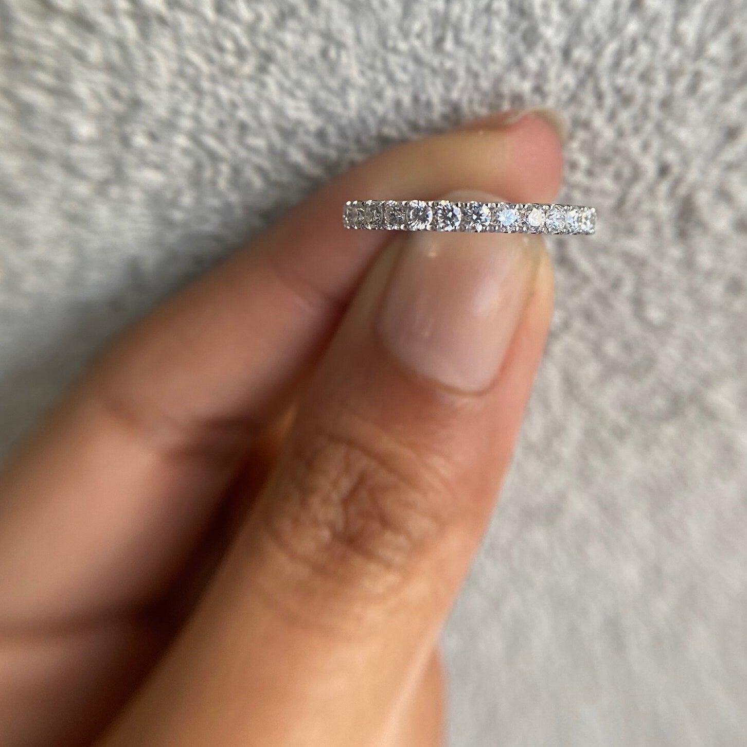 1 Carat Round Pavé Diamond Eternity Band