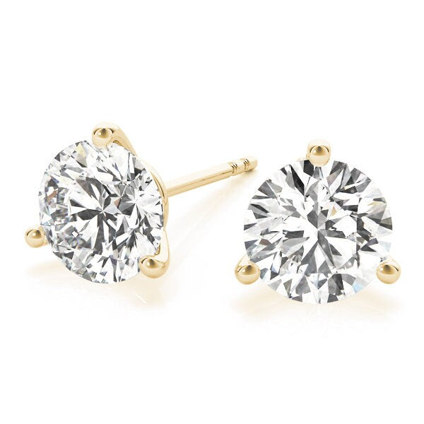 3 Carat Round Martini Set Lab Grown Diamond Stud Earrings