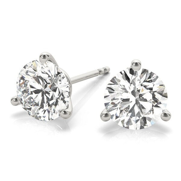 3 Carat Round Martini Set Lab Grown Diamond Stud Earrings