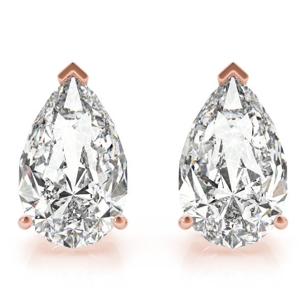 2 Carat Pear Lab Grown Diamond Stud Earrings