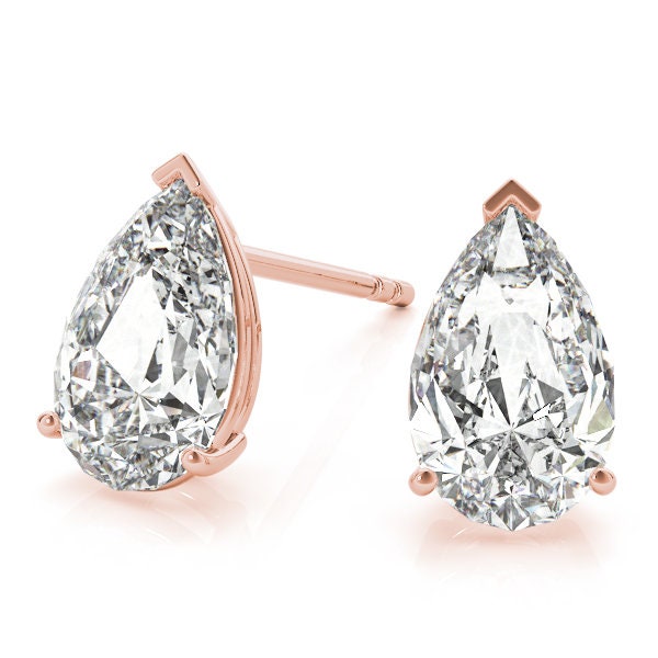 2 Carat Pear Lab Grown Diamond Stud Earrings