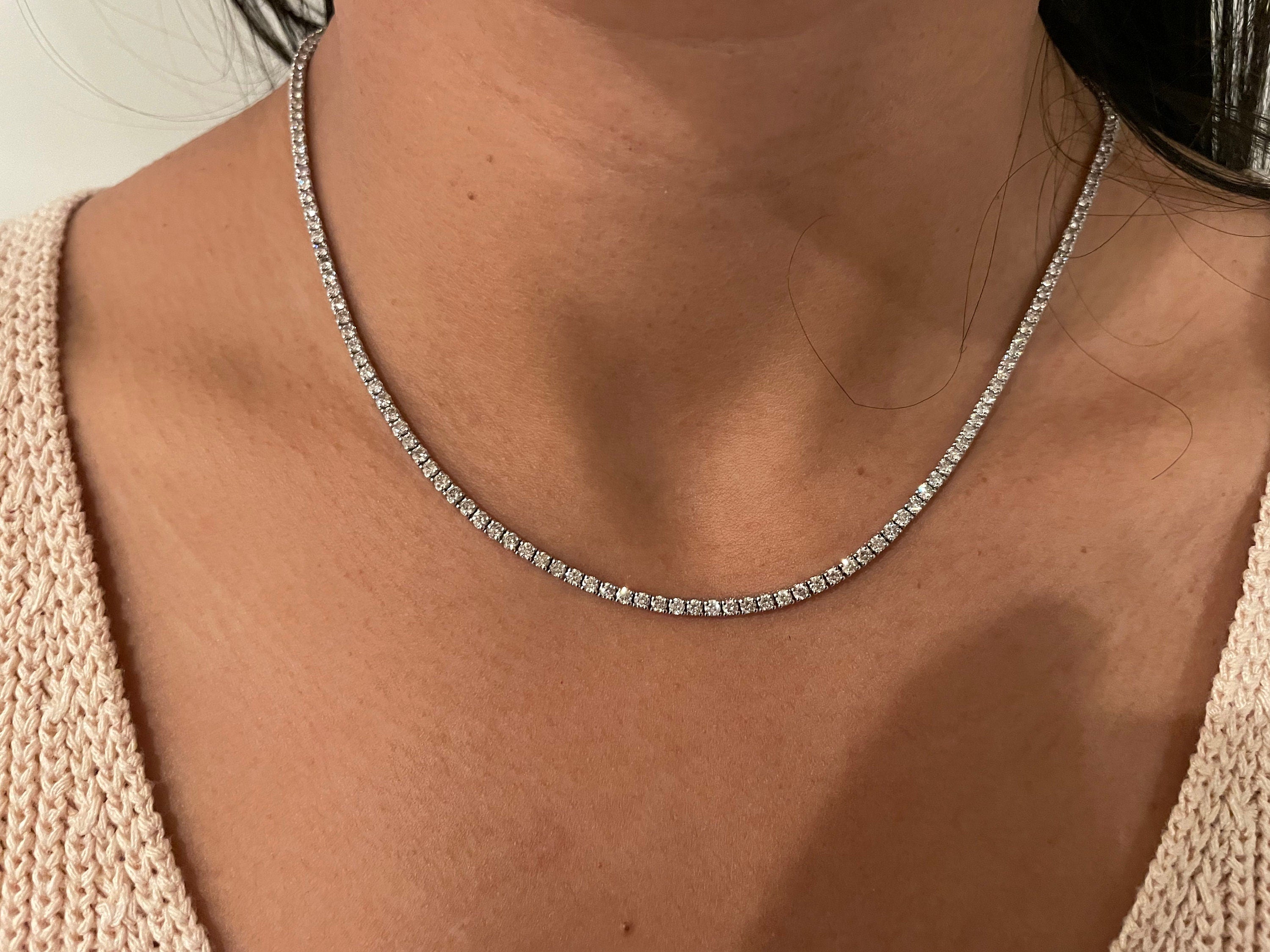 6 Carat Round Diamond Tennis Necklace