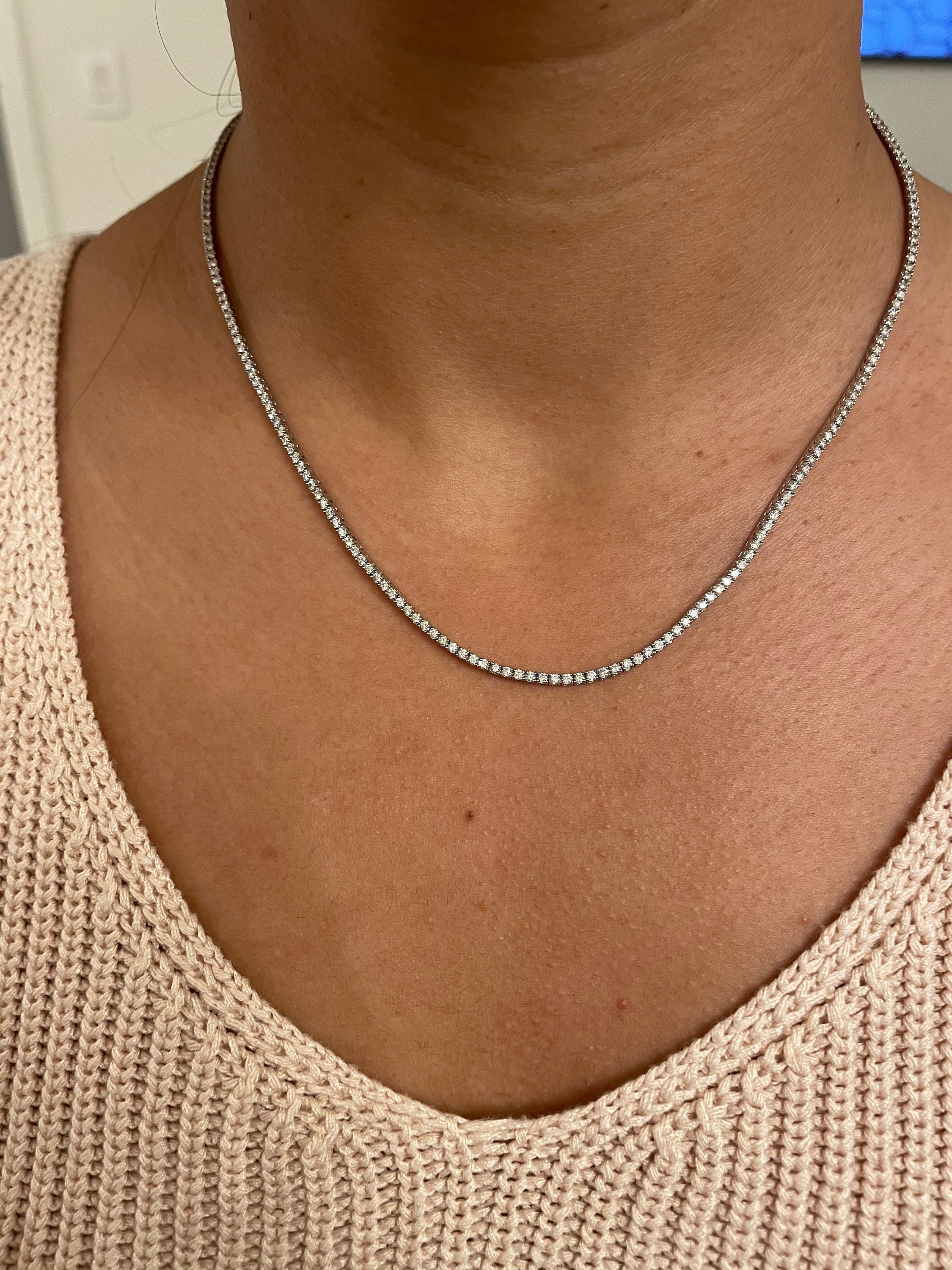 6 Carat Round Diamond Tennis Necklace