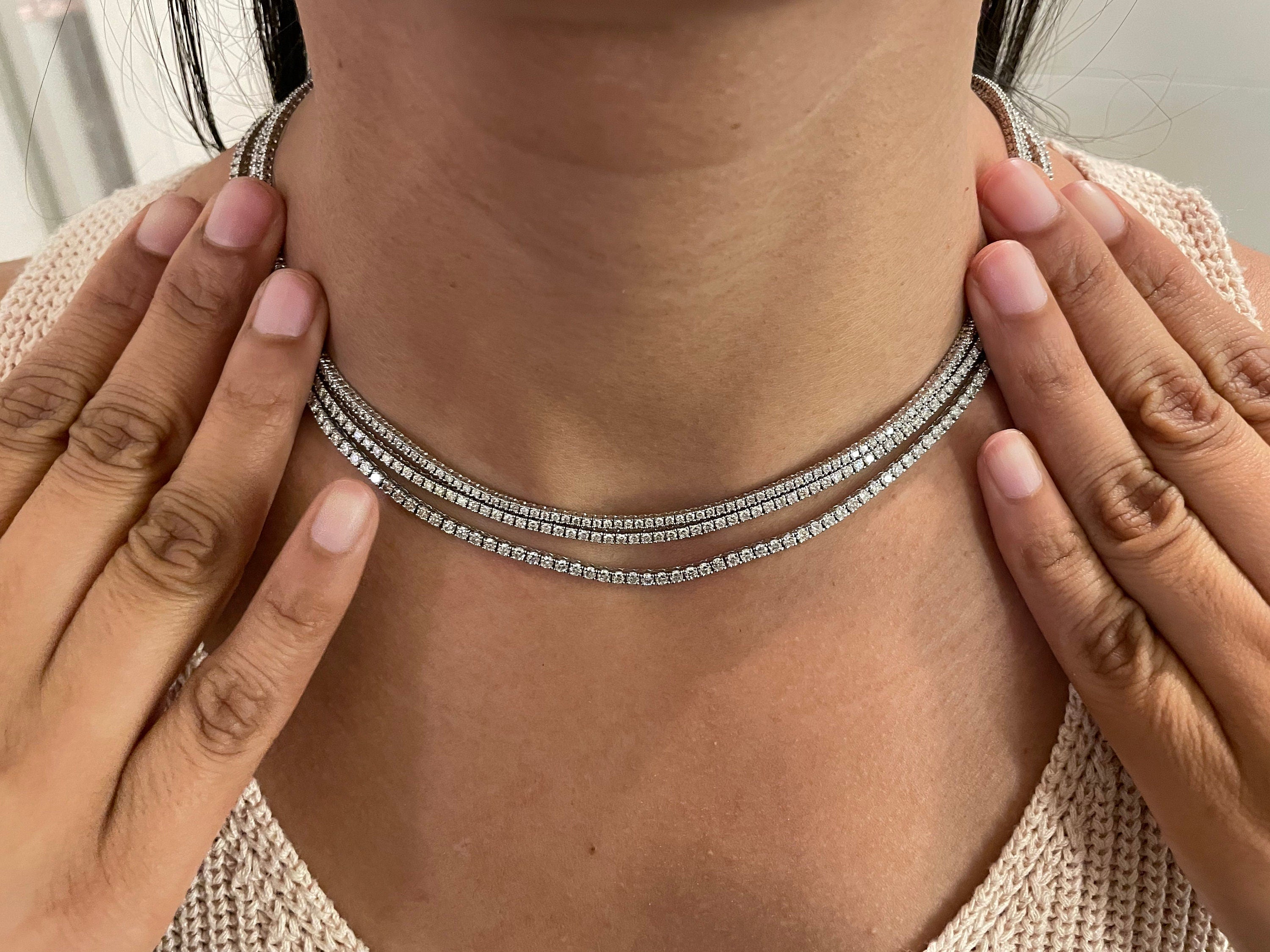 6 Carat Round Diamond Tennis Necklace
