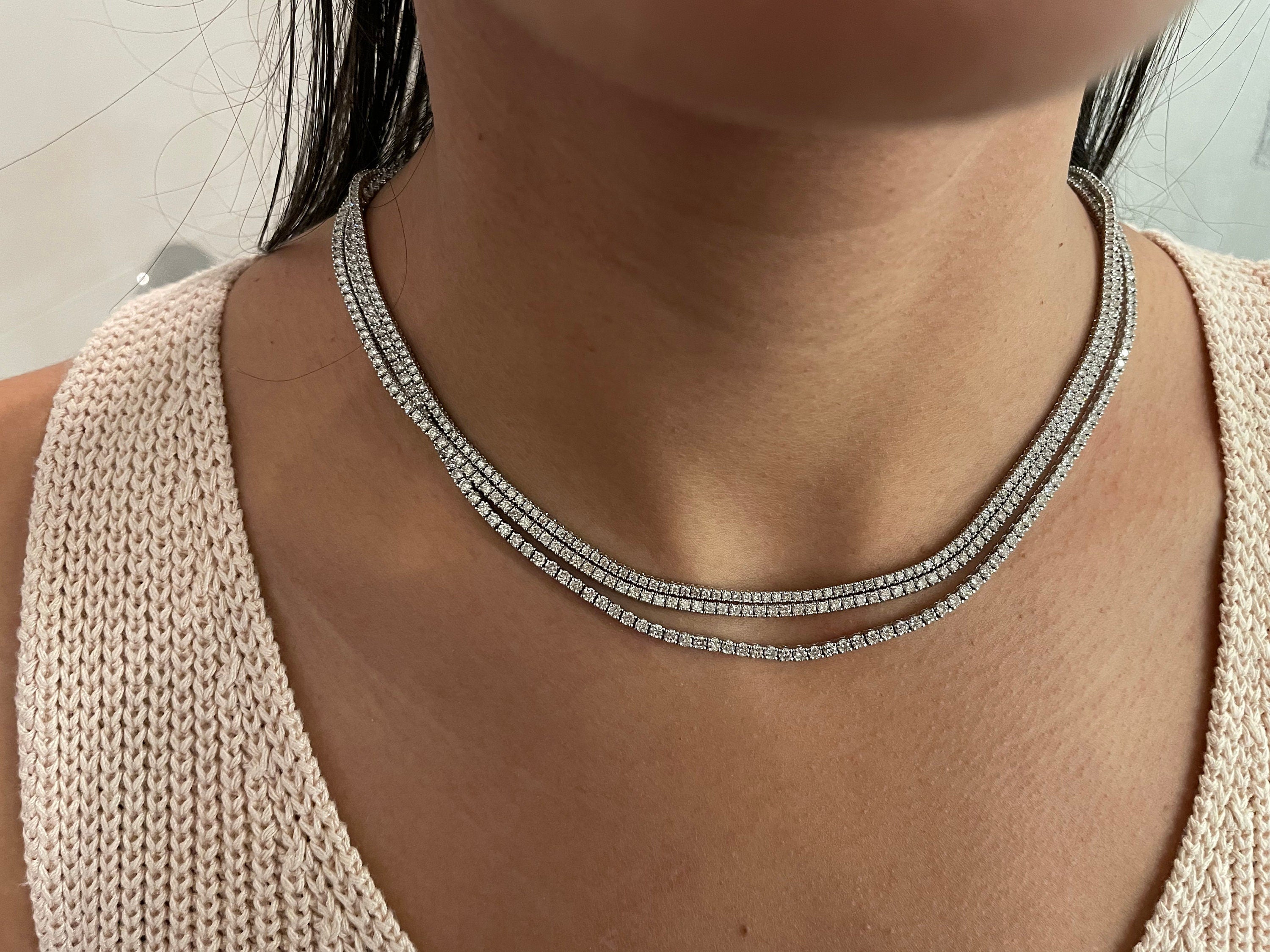 6 Carat Round Diamond Tennis Necklace