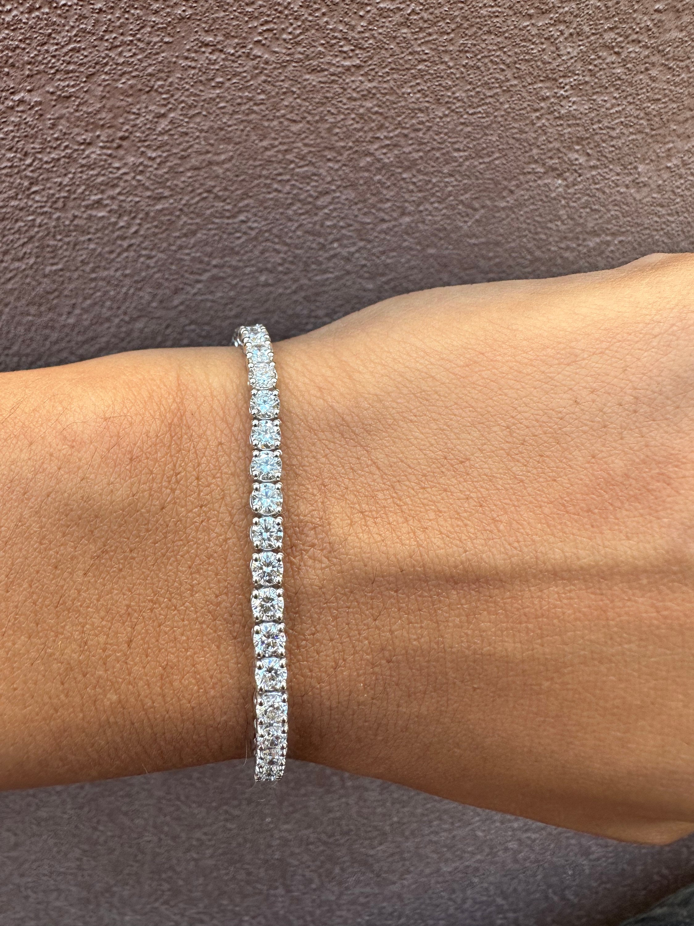 7 Carat 14K White Gold Diamond Tennis Bracelet