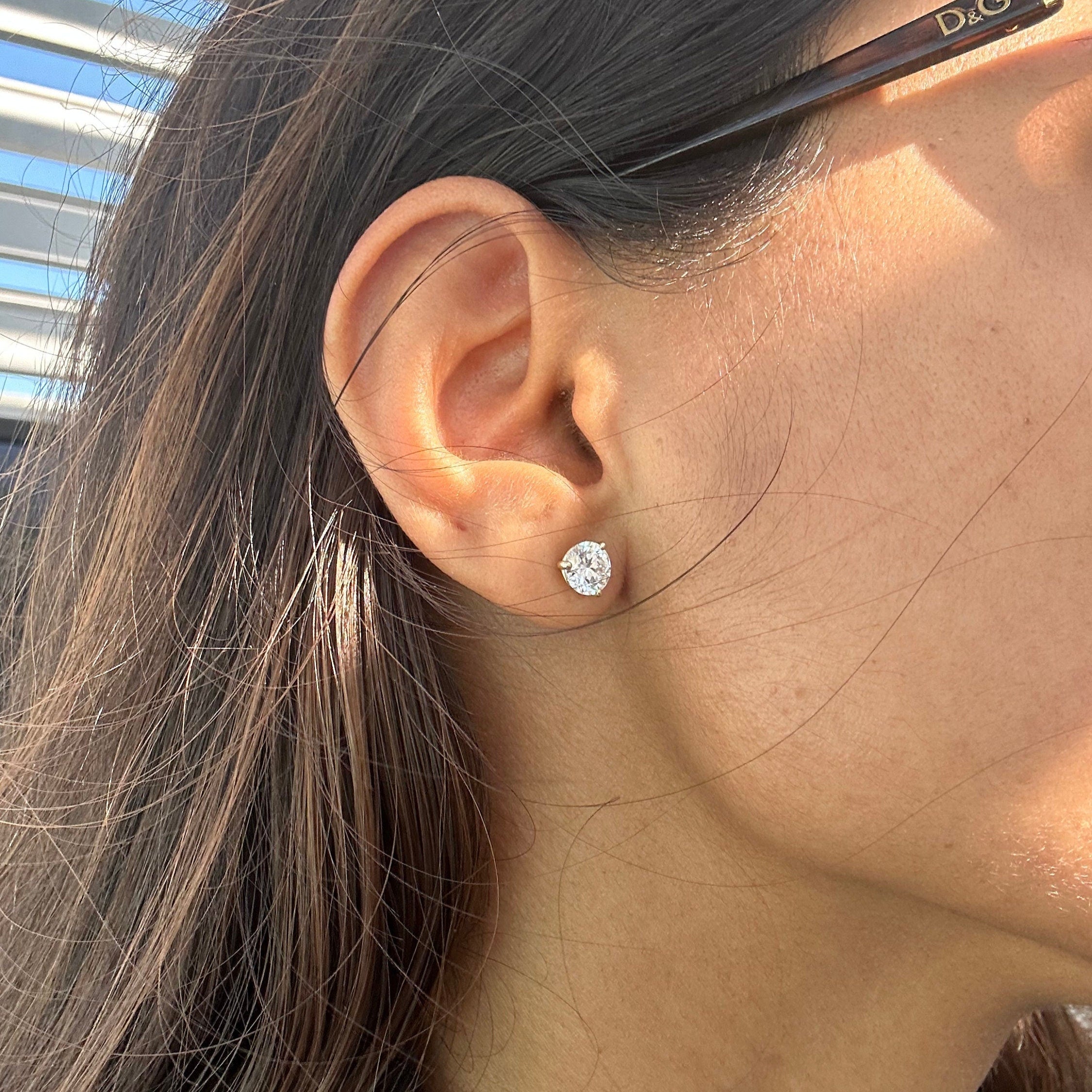 2 Carat Round Martini Set Lab Grown Diamond Stud Earrings