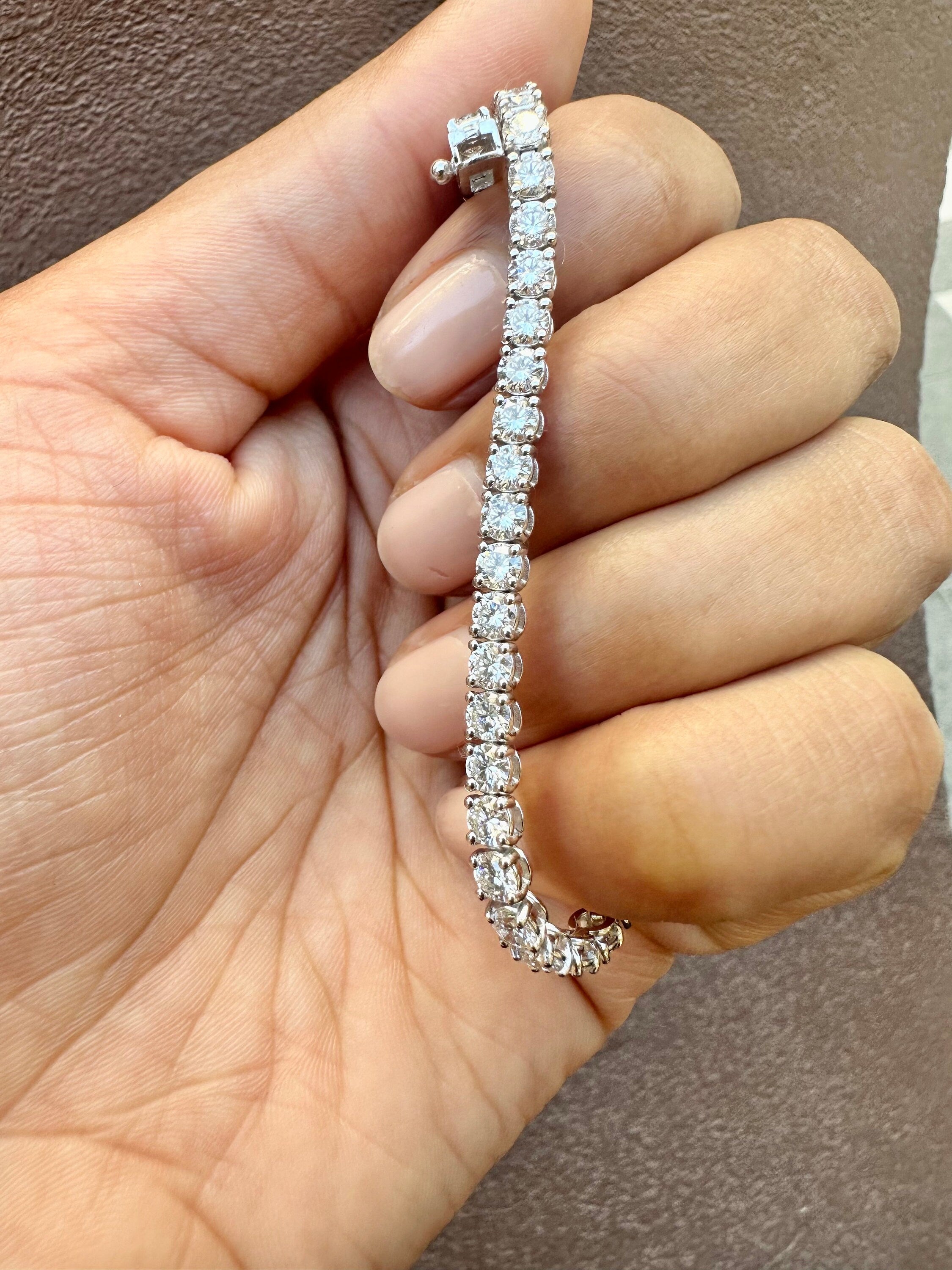 7 Carat 14K White Gold Diamond Tennis Bracelet
