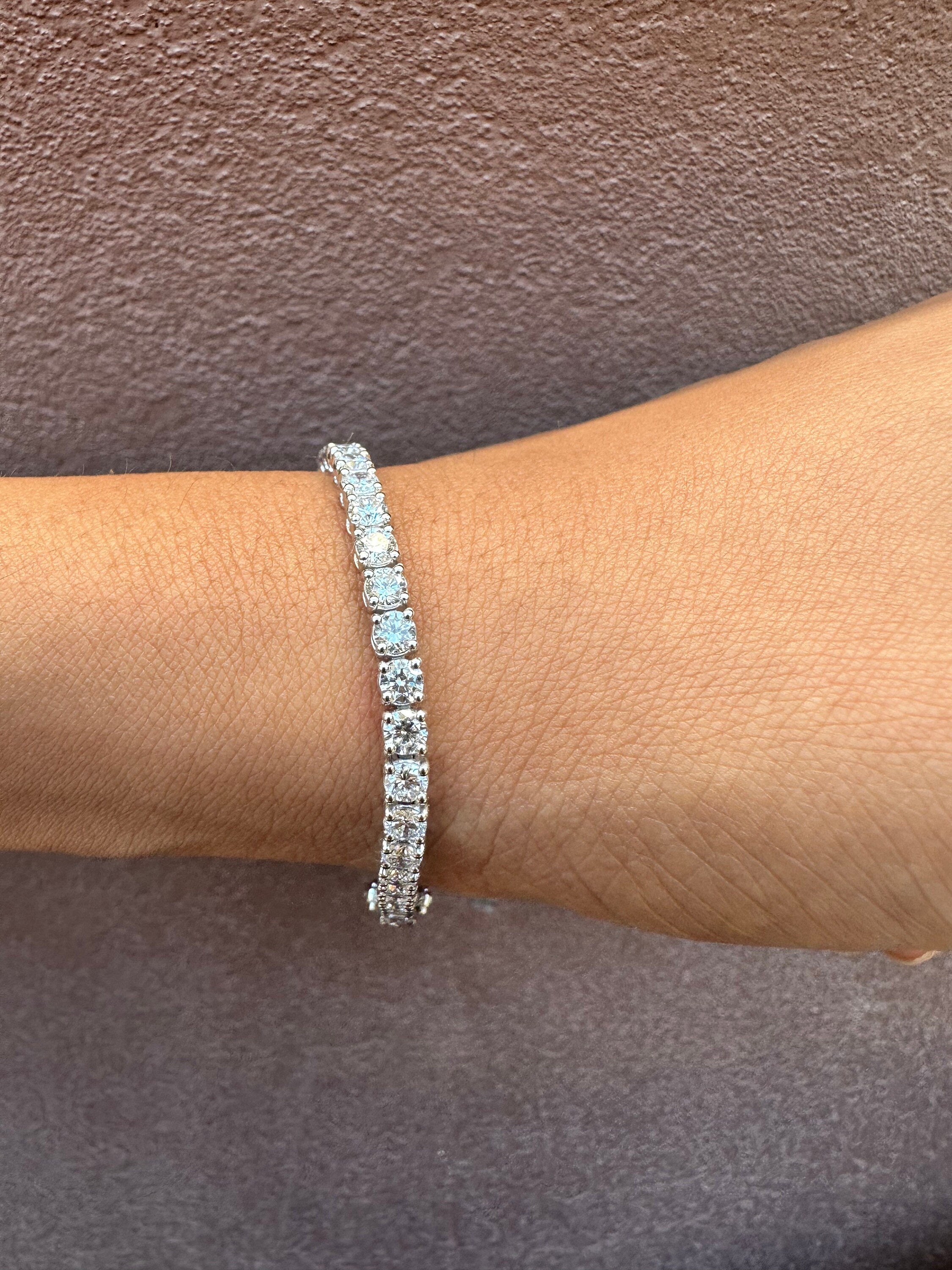 7 Carat 14K White Gold Diamond Tennis Bracelet