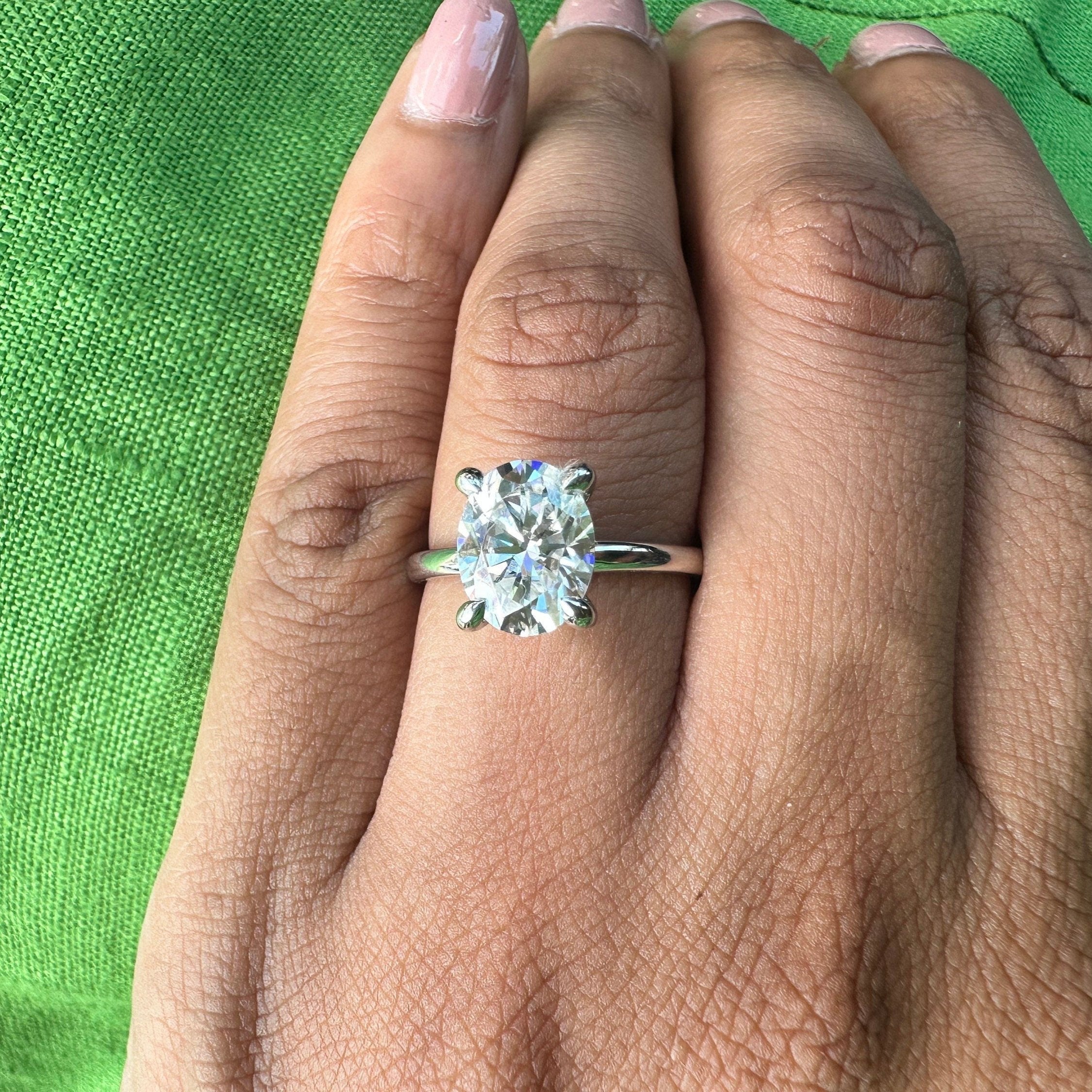 Oval Solitaire Diamond Engagement Ring