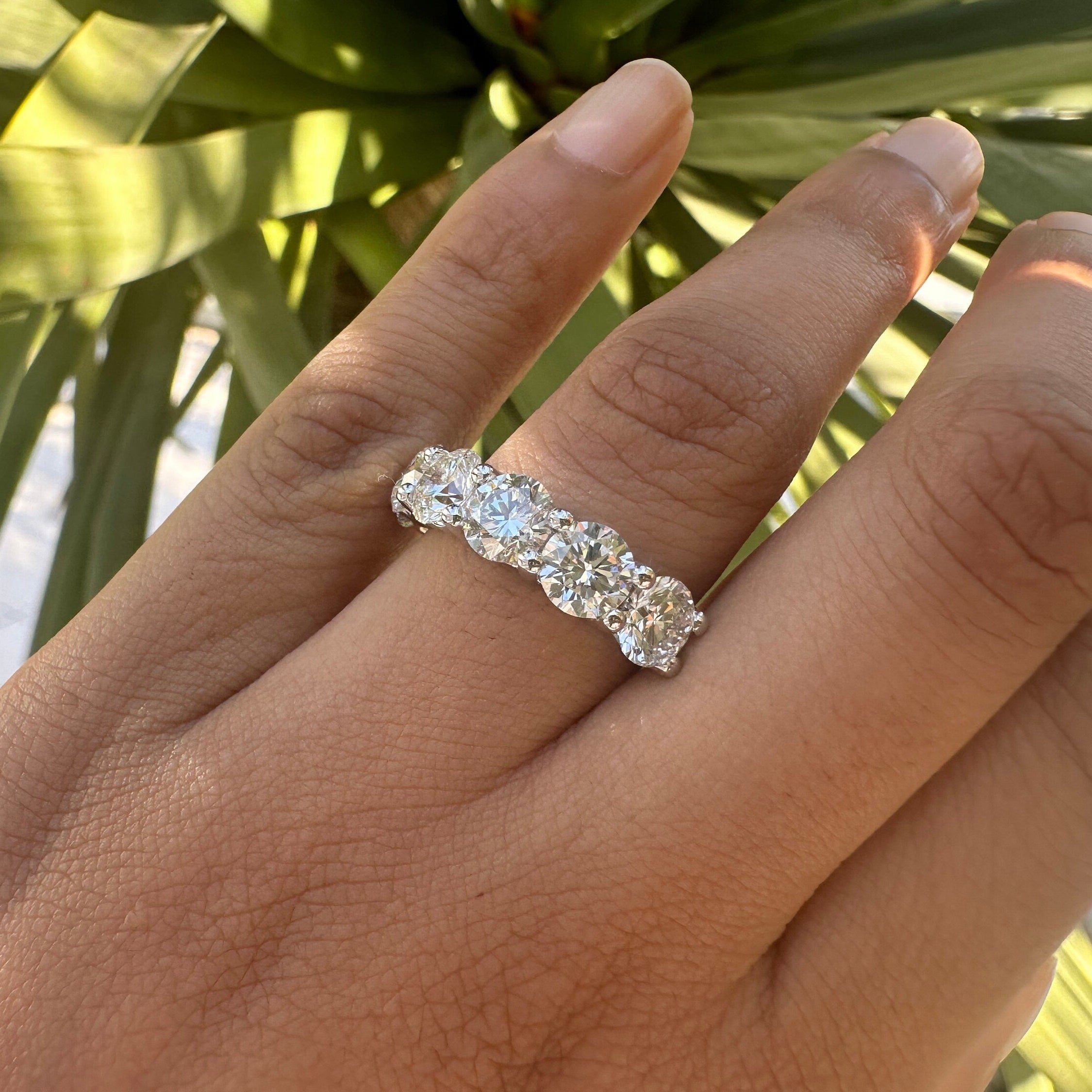 4 Carat Round Halfway Diamond Eternity Band