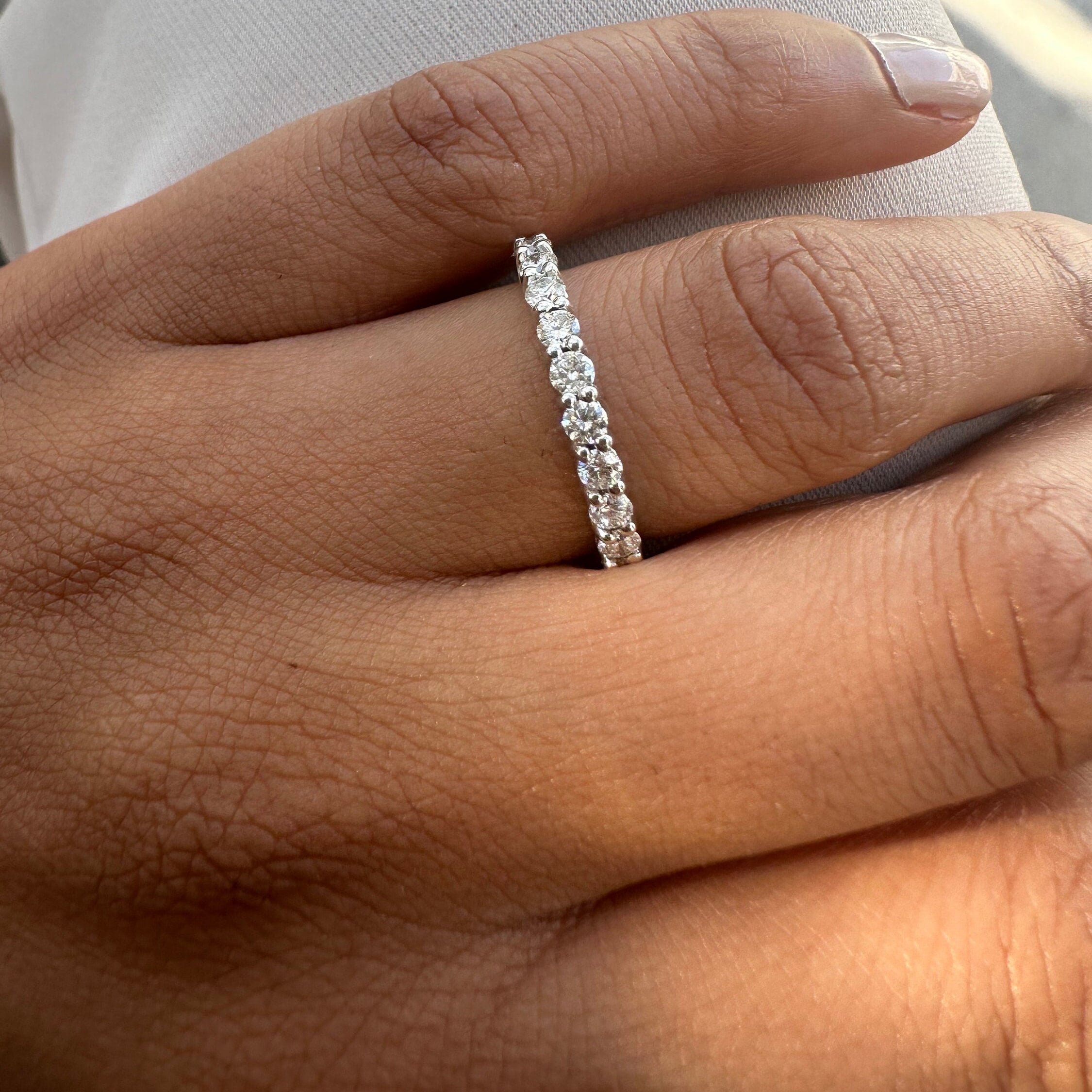 1 Carat Round Lab Grown Diamond Eternity Band