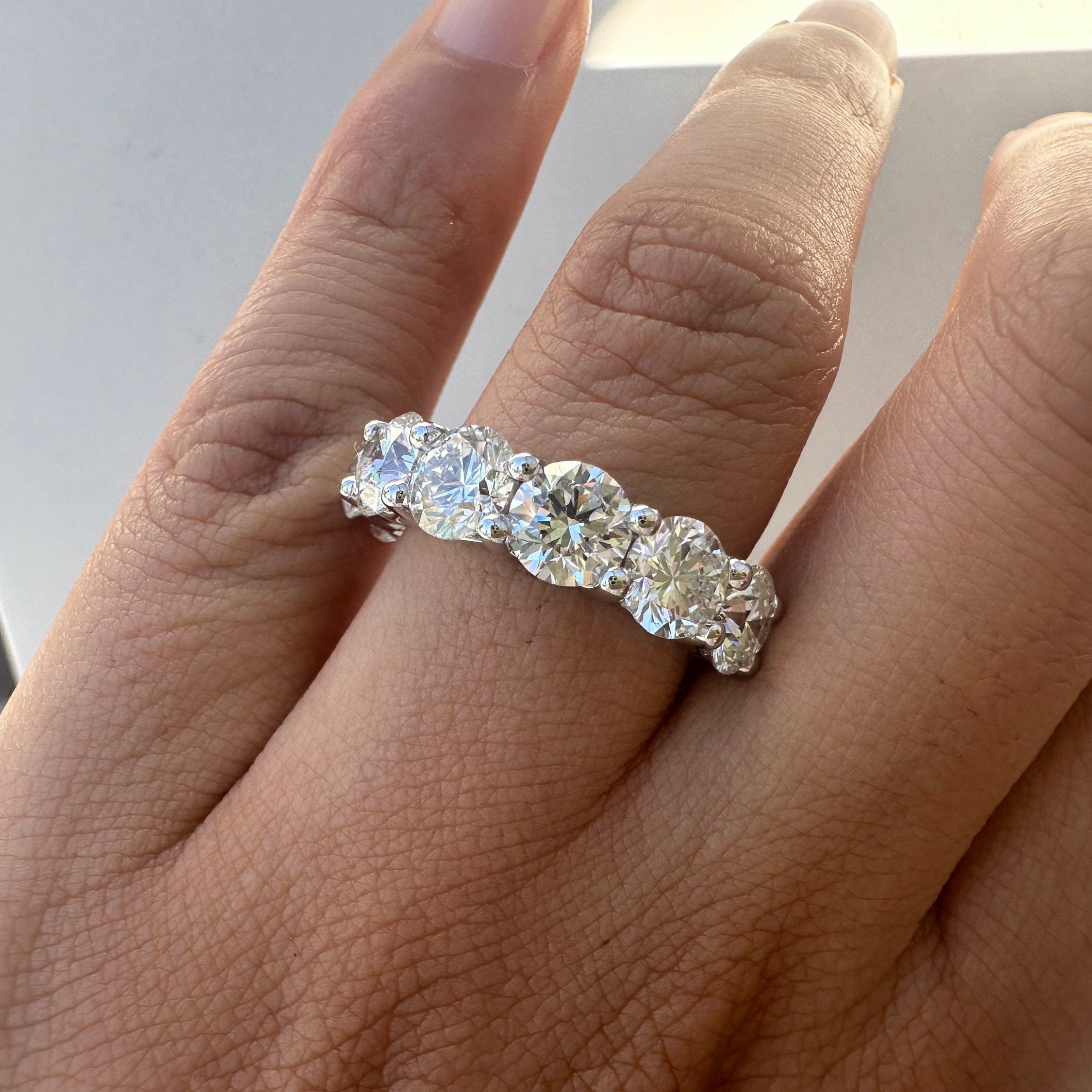 4 Carat Round Halfway Diamond Eternity Band