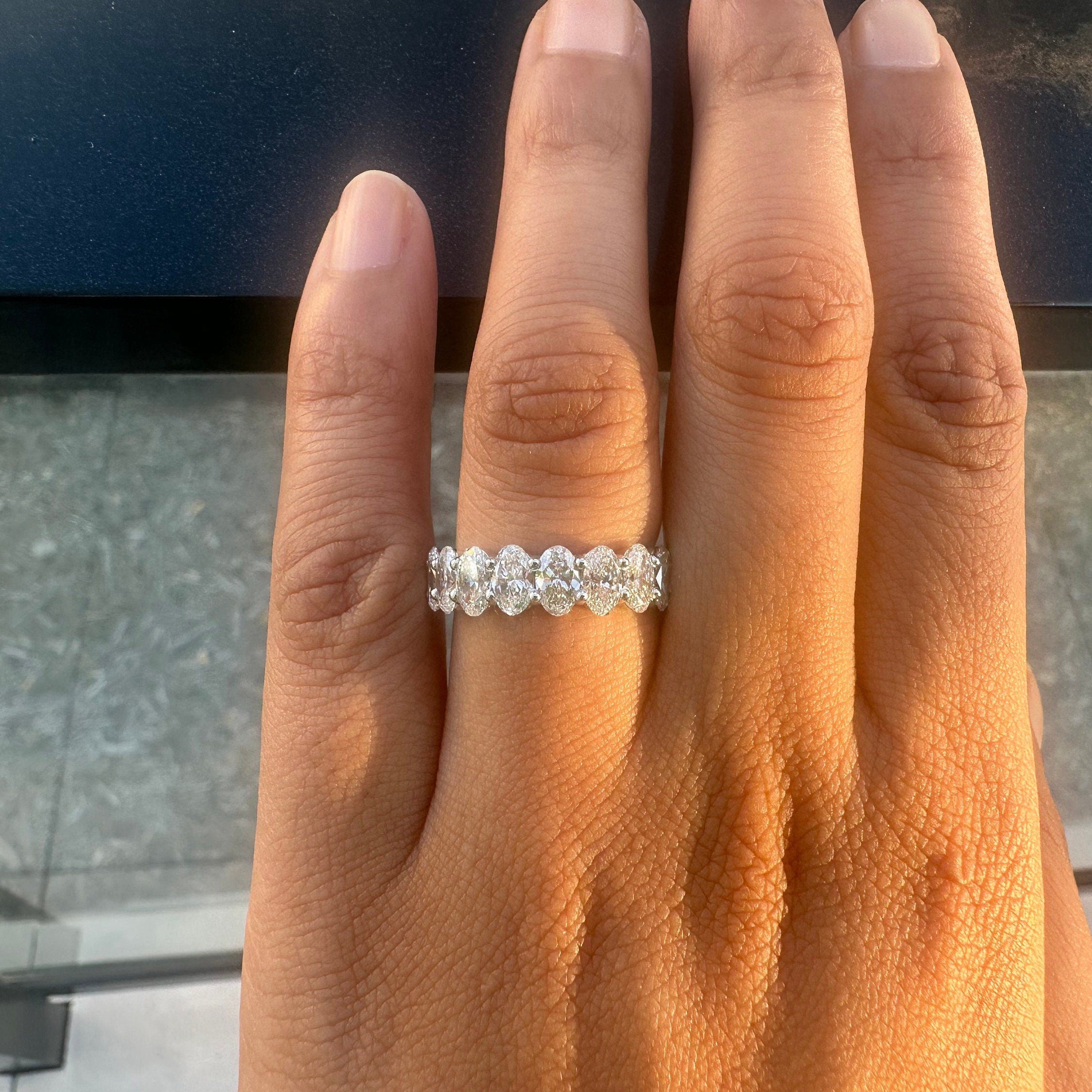 4 Carat Oval 3/4 Way Diamond Eternity Band