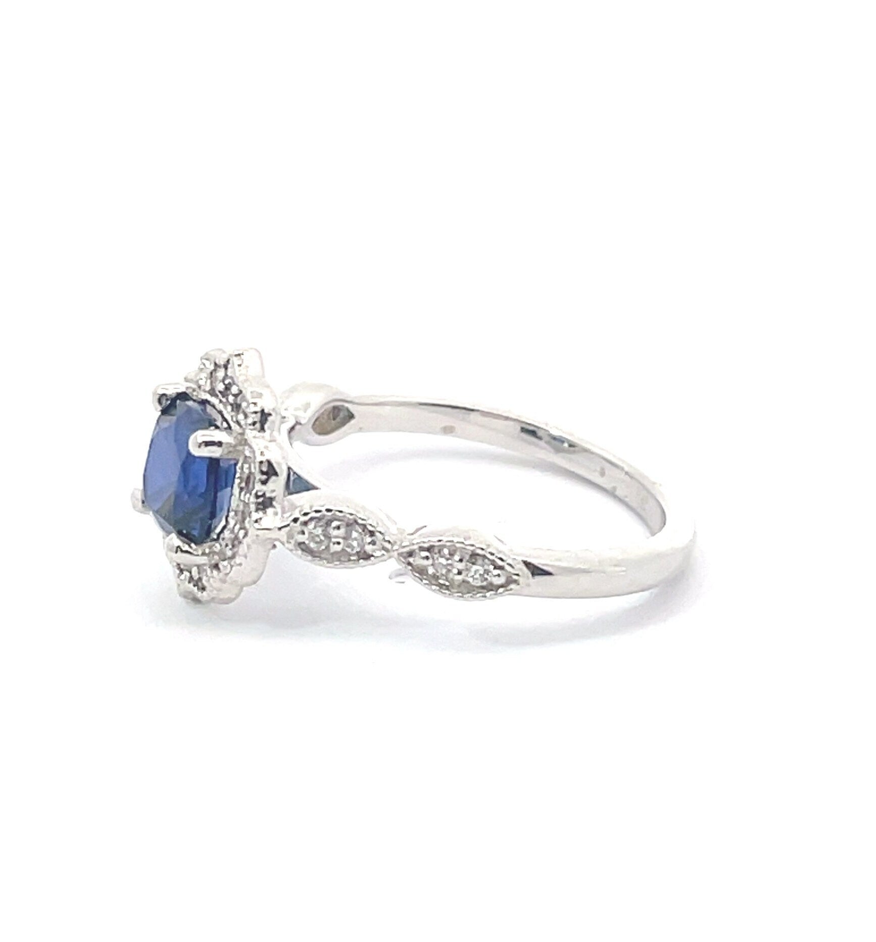Art Deco Sapphire & Diamond Engagement Ring - 3 ct