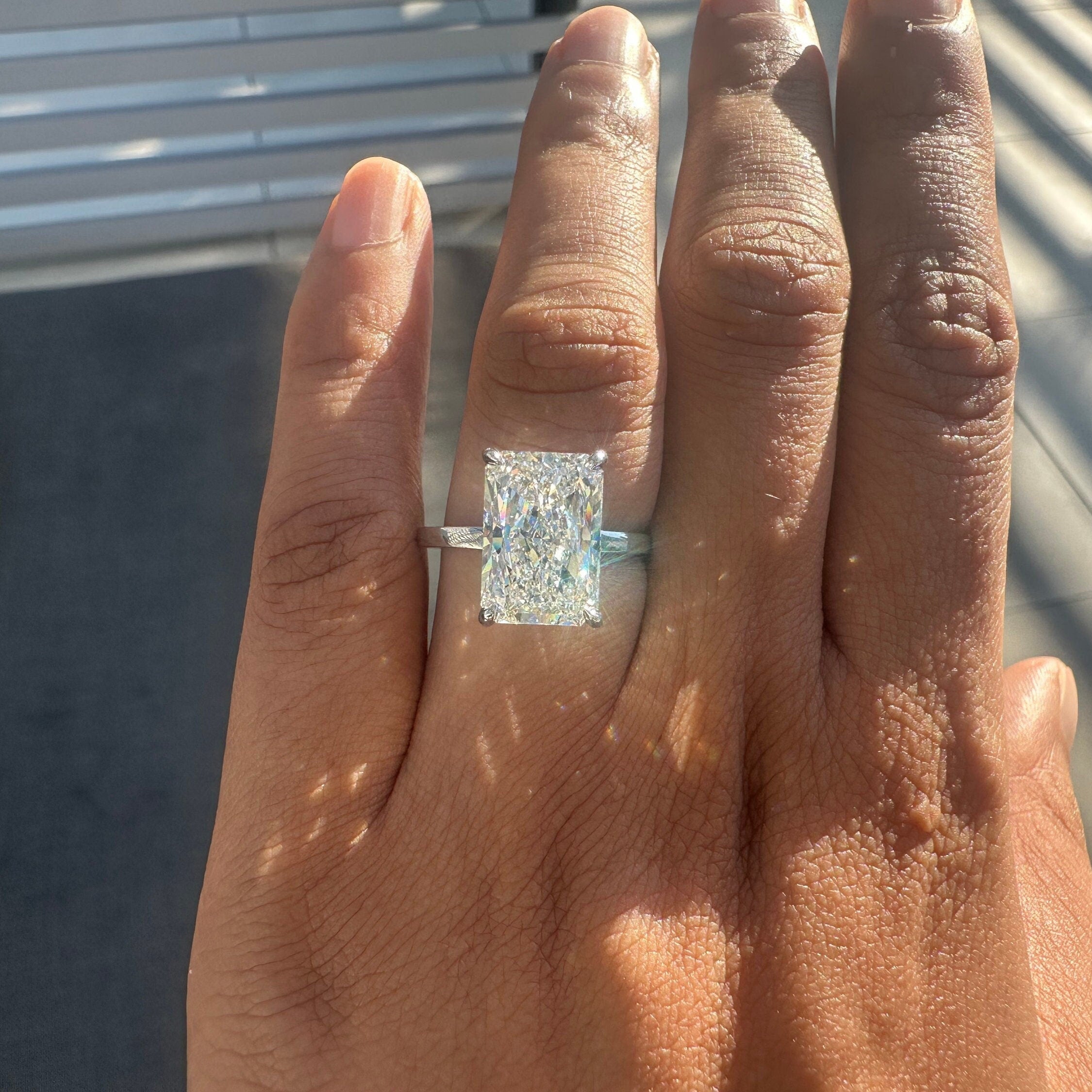 Radiant Cut Solitaire Diamond Engagement Ring