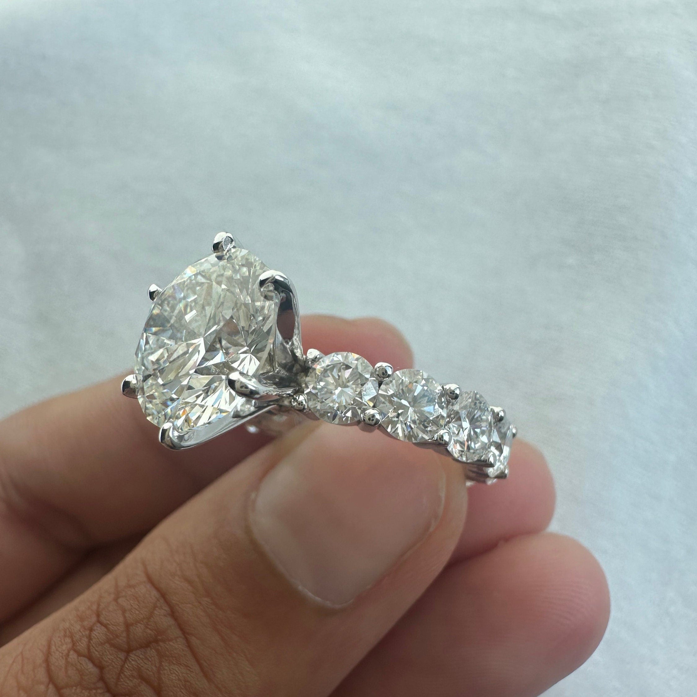 Round Solitaire Eternity Diamond Engagement Ring