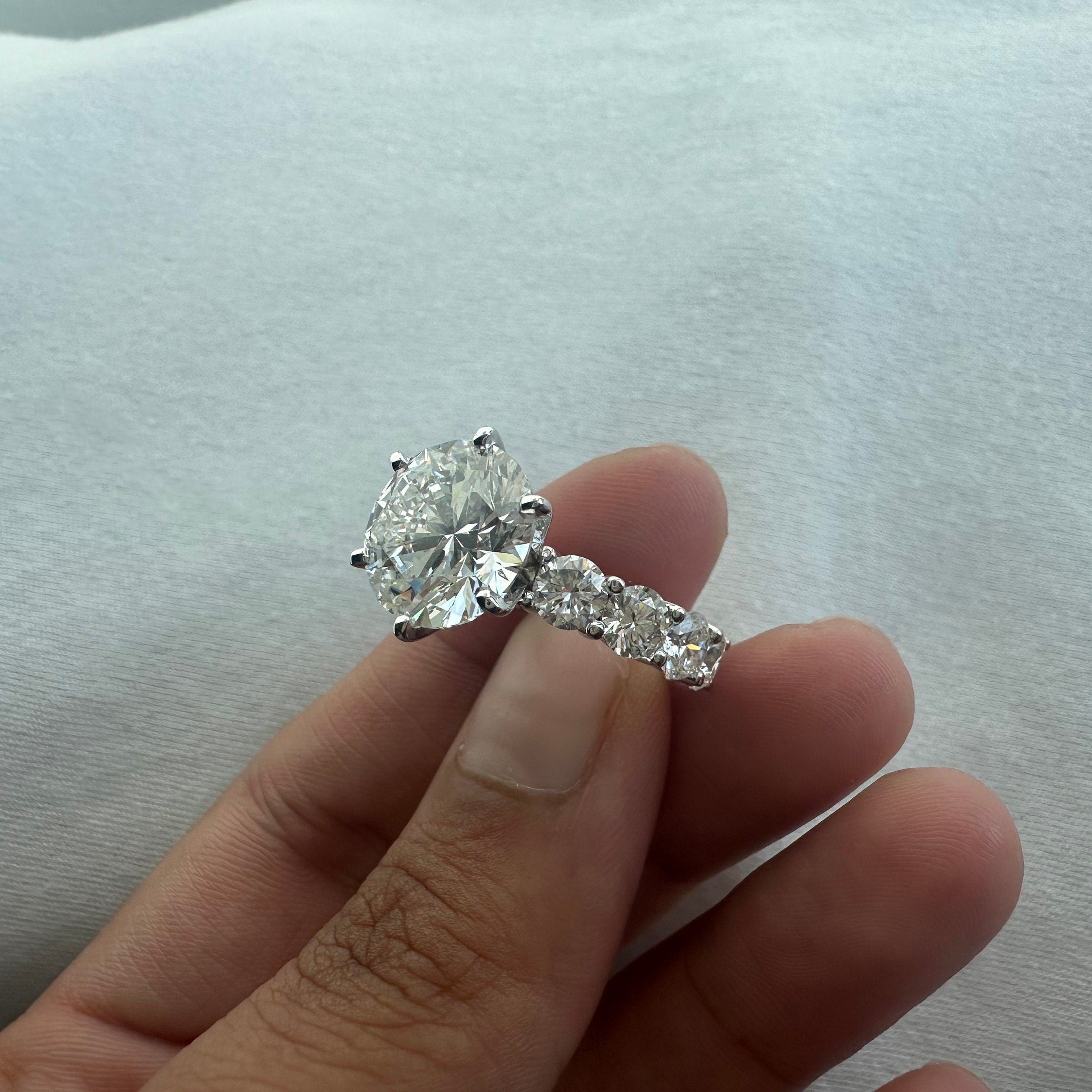 Round Solitaire Eternity Diamond Engagement Ring