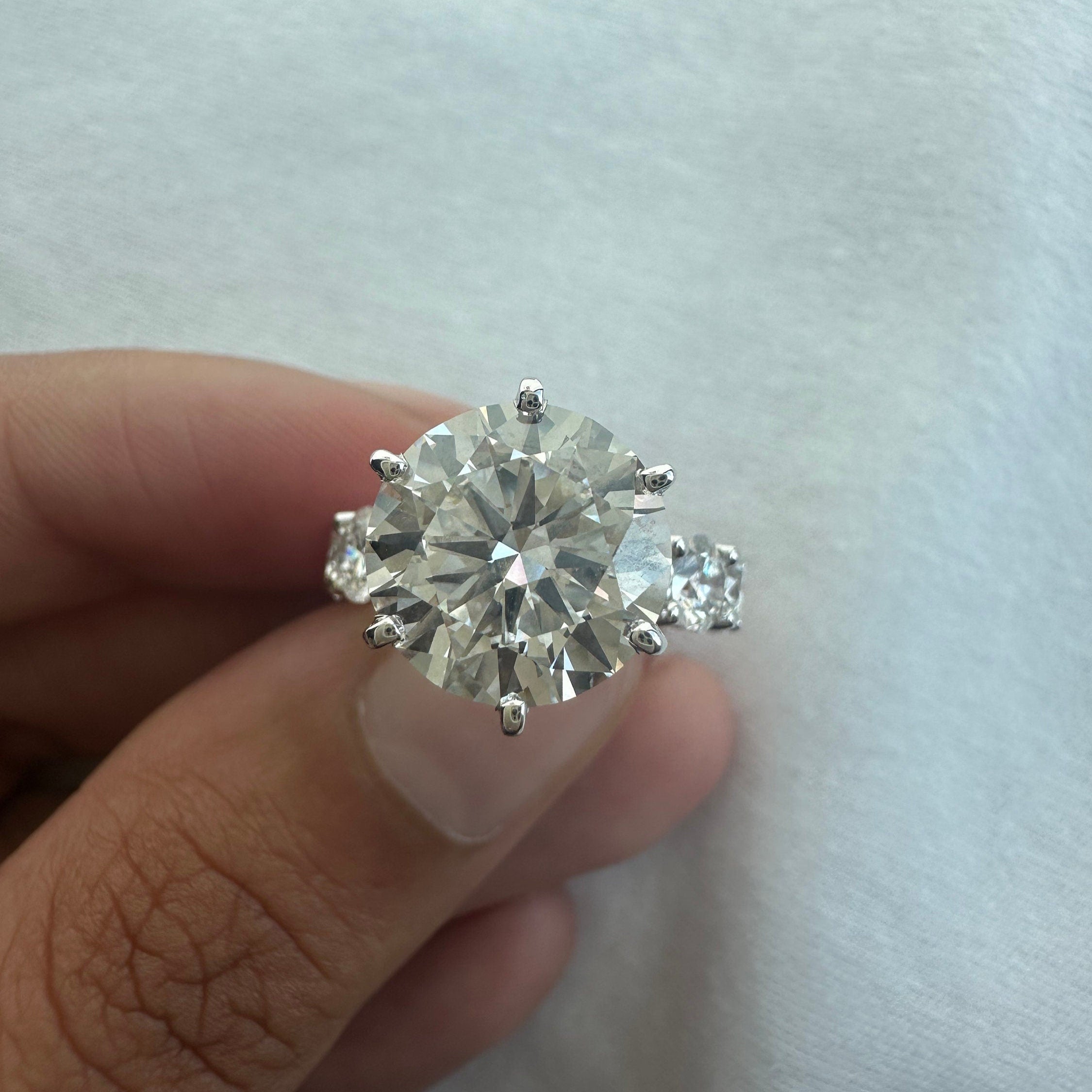 Round Solitaire Eternity Diamond Engagement Ring