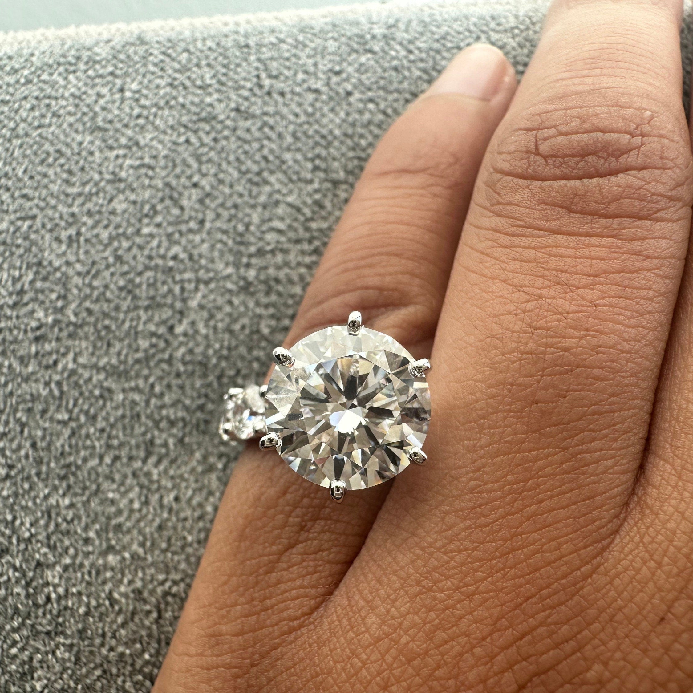 Round Solitaire Eternity Diamond Engagement Ring