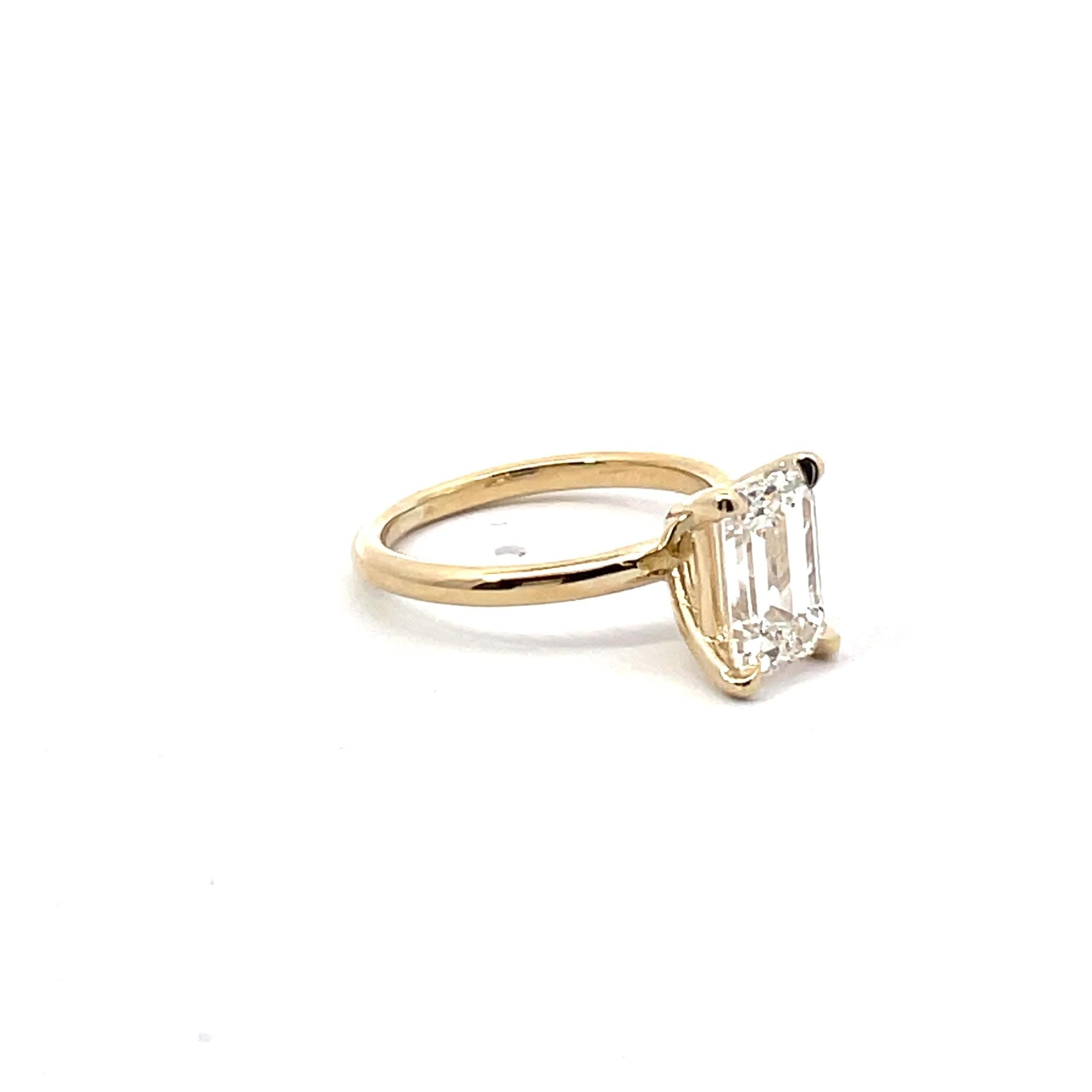 Emerald Cut Lab Grown Diamond Engagement Ring