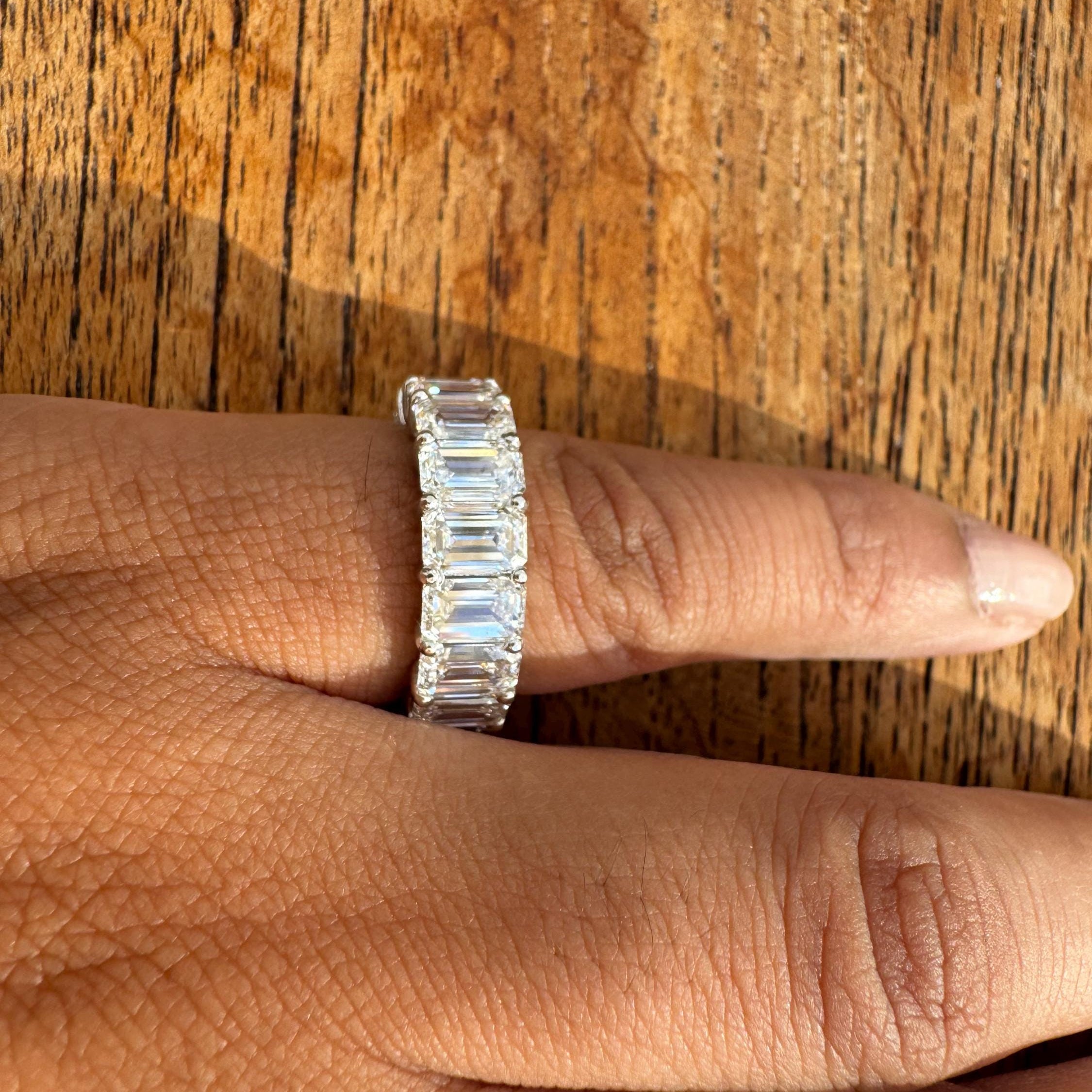 8 Carat Emerald Cut Diamond Eternity Band