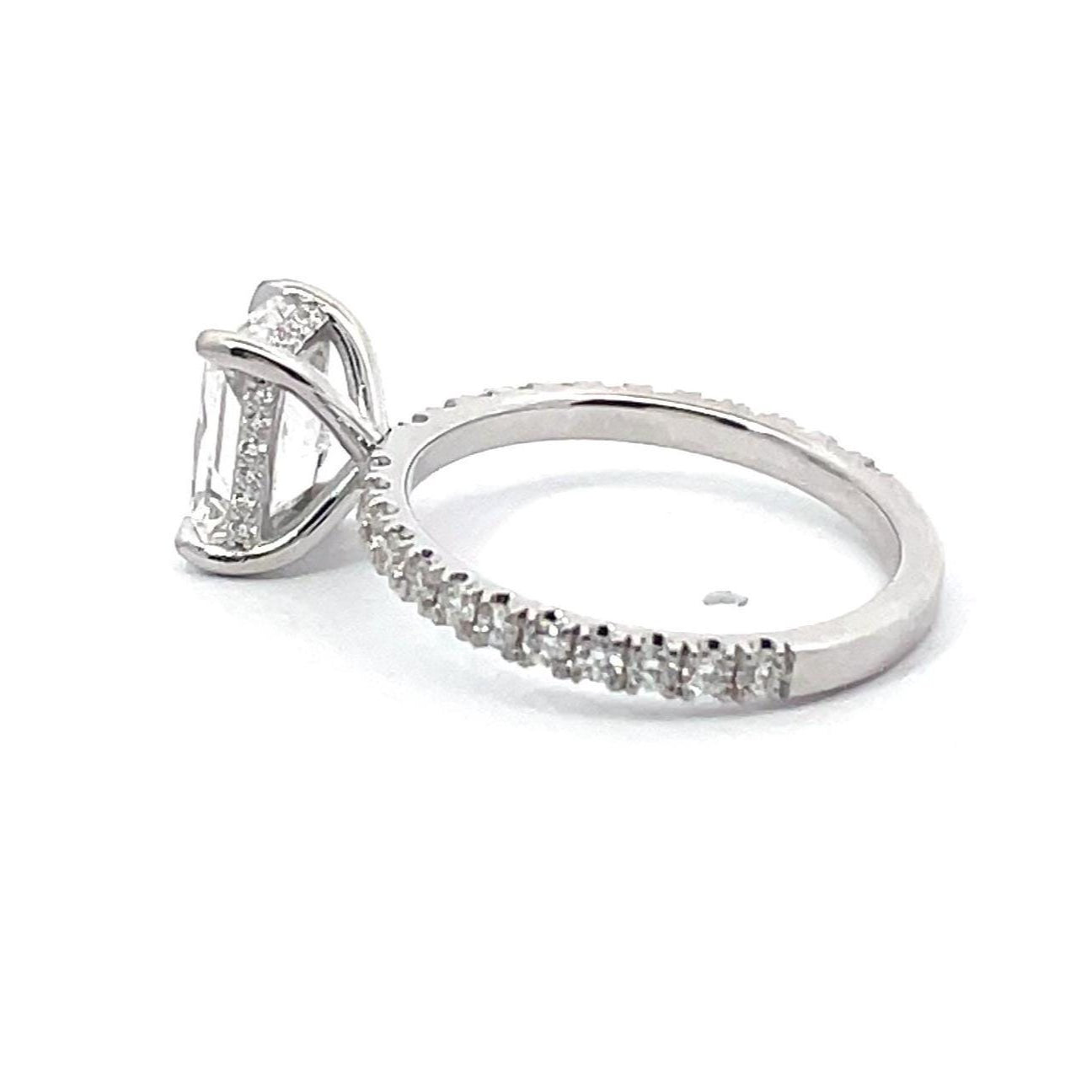 Radiant Cut Hidden Halo Diamond Engagement Ring
